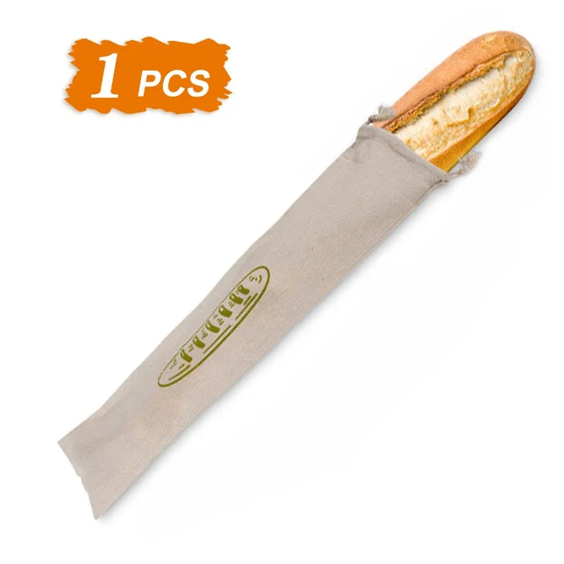 Bolsas de lino para pan, 4/2/1 unidad, bolsa reutilizable con cordón para hogaza, bolsa de almacenamiento de pan artesanal casero, bolsas de lino para pan para baguette