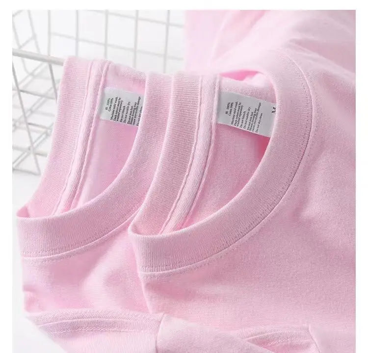 Summer Men's and Women's Purple Short Sleeve T-Shirt, 100% Cotton Round Neck Loose Unisex Tee, Breathable and Comfortable