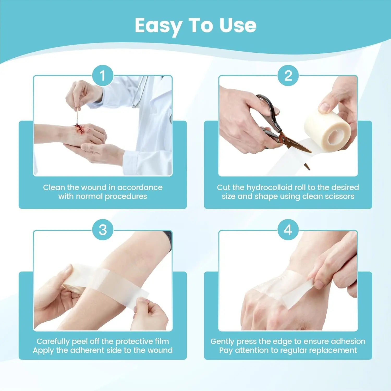 Pimple Patch Artificial Skin Wound Dressing Freely Cuttable Skin-Friendly Adhesive Keep Wound Clean 1 Roll Value Pack.