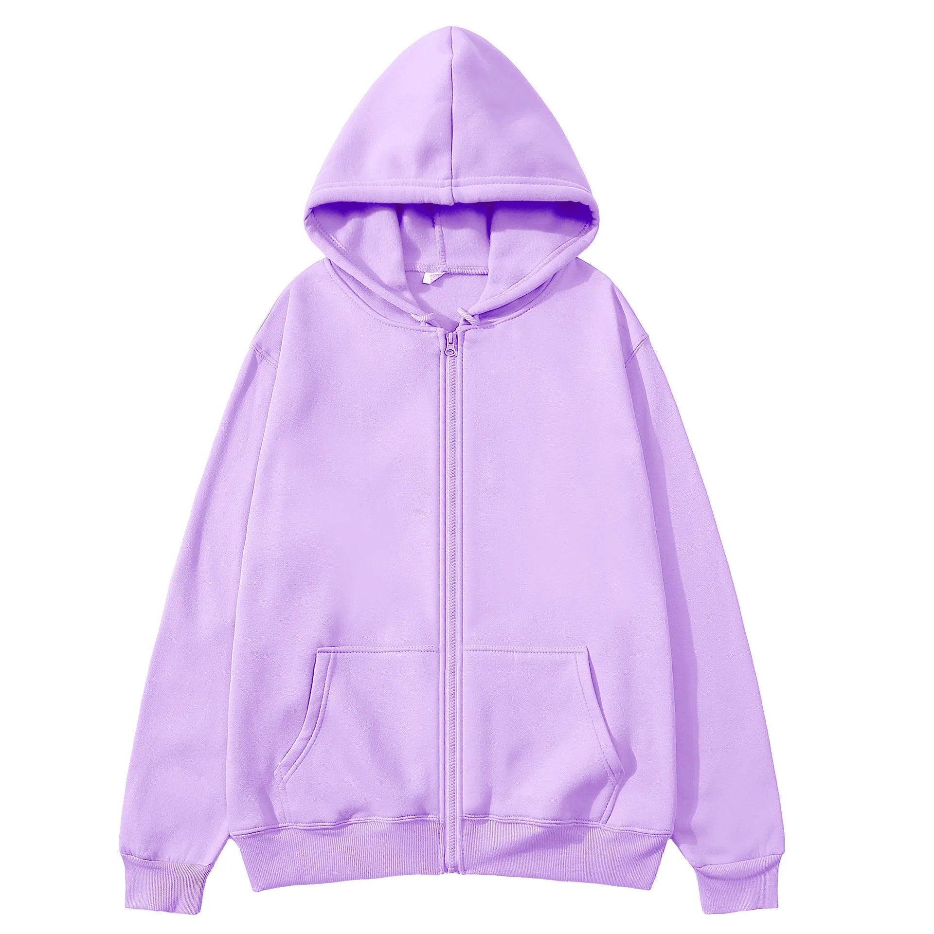 2026 Trendy Fashion Sportswear Coat Front Pocket Warm Zipper Jacket Men's and Women's Autumn/Winter Solid Color Open Hoodie