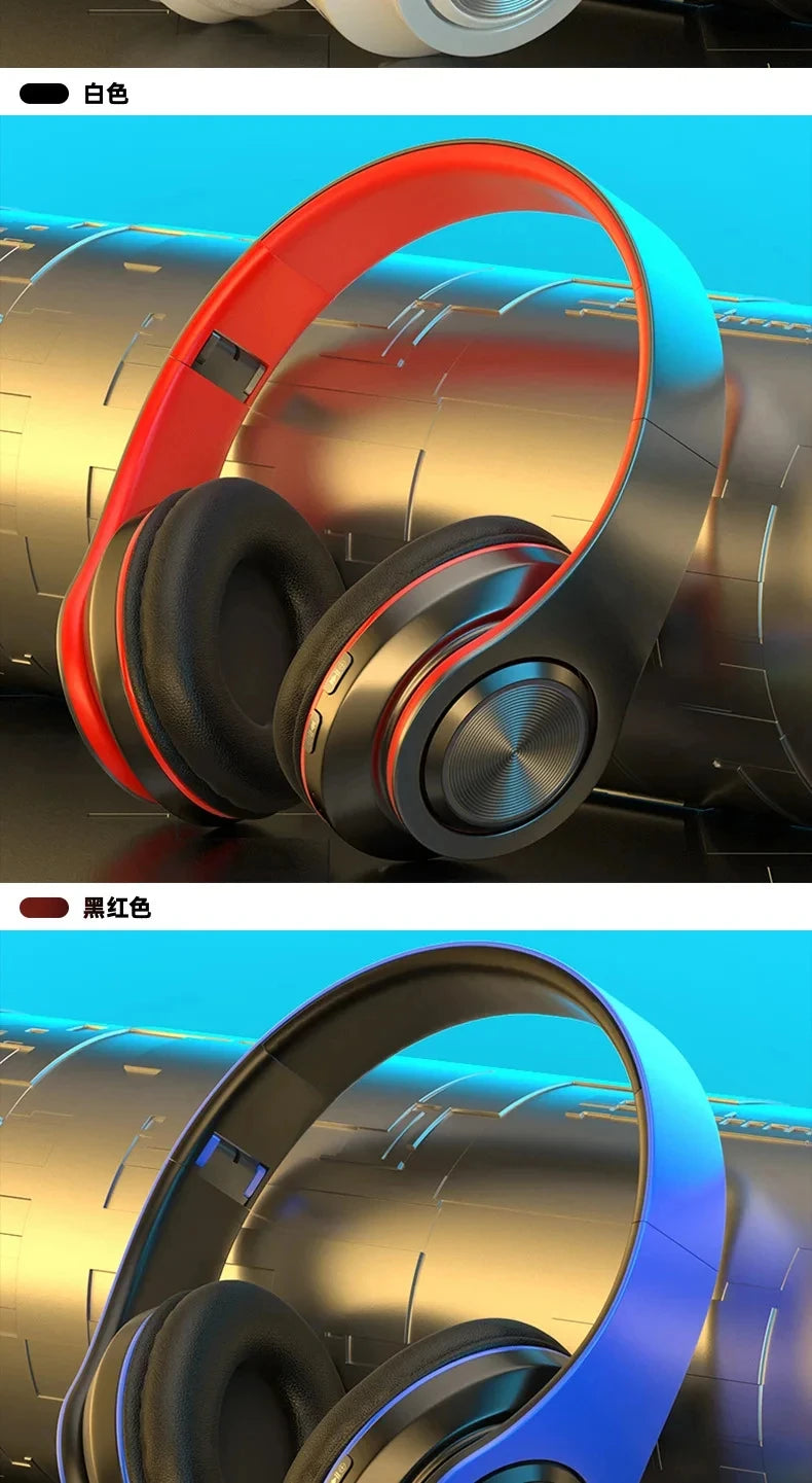 Bluetooth Headphones RGB Lighting Noise Cancellation Foldable Headsets Over Ear Stereo HIFI Sports Headset TF Music Player B39