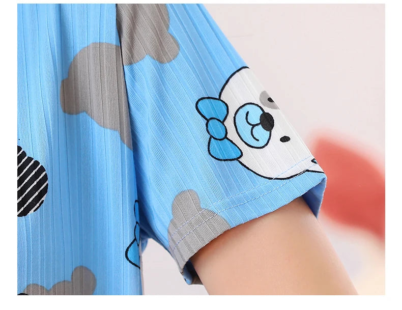 Unisex Kids Summer Pajama Set - Short Sleeve Cute Print Homewear
