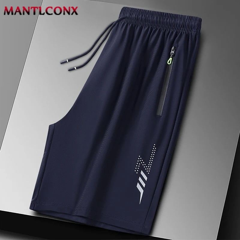 Men'S Shorts Summer Casual Board Shorts Breathable Beach Shorts Elastic Waist Jogging Running Sports Short Pants Zipper Pockets