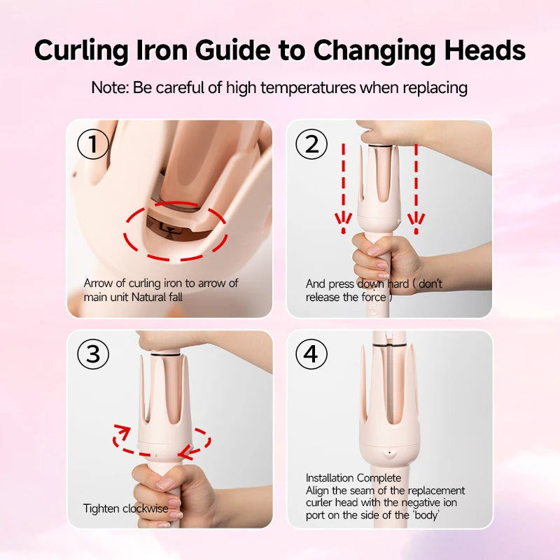 Auto Curling Iron Professional 3 Speed Rotary Hair Curler Ceramic Heated Styling Wand with Negative Ion Hair Care Styling Tools