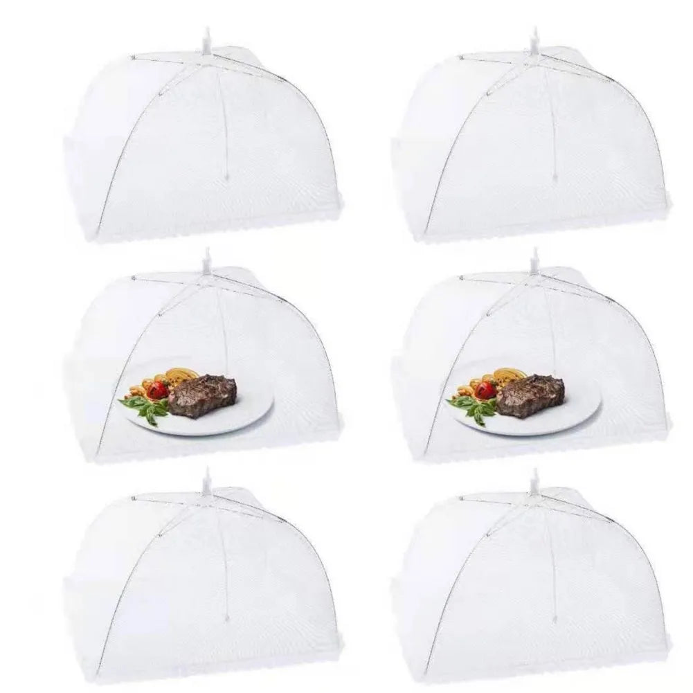 Kitchen Foldable Food Mesh Cover Anti-fly Umbrella Tent Cover Vegetable Fruit Breathable Insect-Proof Lid Food Protection Gadget