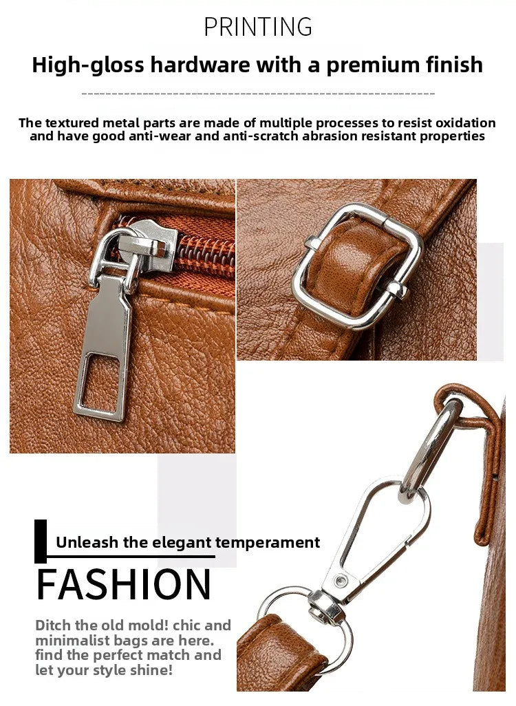 Retro Oil Wax Leather Crossbody Bag,with Textured and Vintage Feel,Simple and Elegant Flap Design,and Adjustable Shoulder Strap