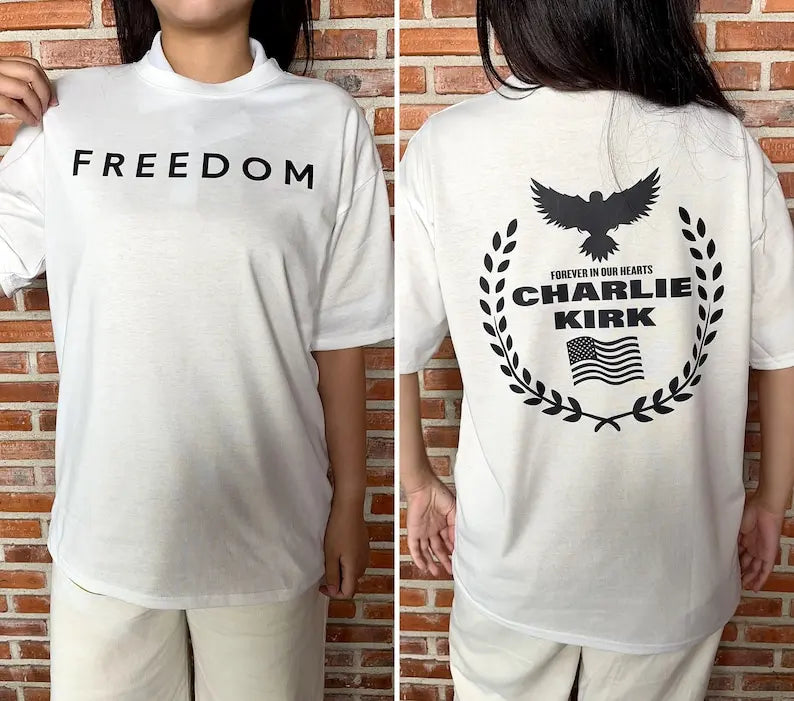 Charlie Kirk Merch  Tee T-shirt Merch Men Short Sleeve Tee Unisex Tops Clothes Causal Female Y2K Tops
