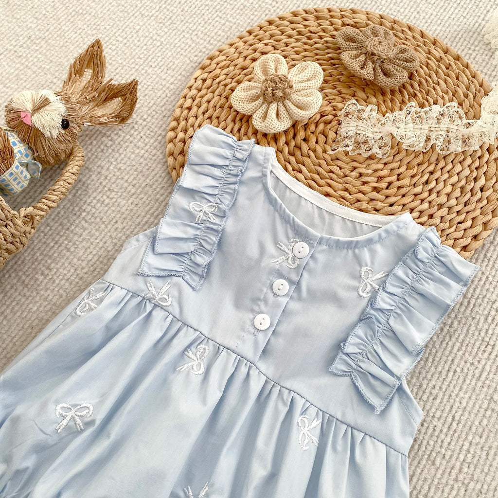 1-6Yrs Summer Girls Dress Baby Clothes Fashion Smocking Stitch Girls Dress Puff Sleeve Floral Cotton Baby Girls Princess Dresses