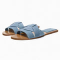 NAZSQ Women's Open Toe Flat Slides - Casual Summer Sandals