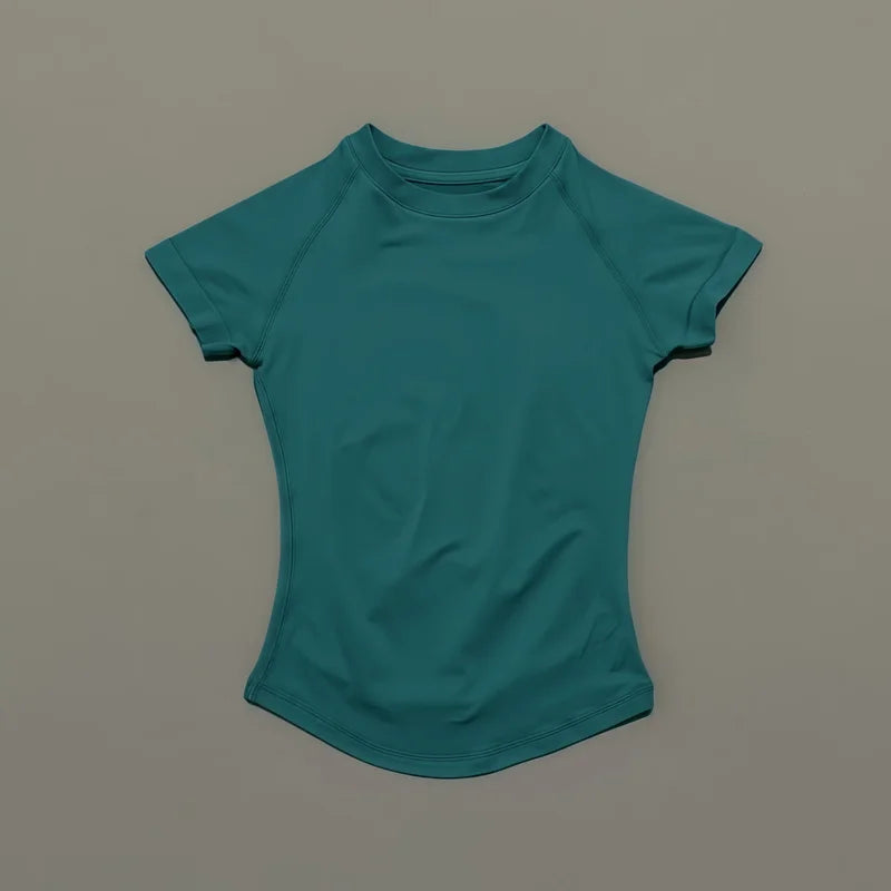 Short Sleeve Seamless Yoga Top Women Quick Dry Breathable Slim Fit Workout Gym Running Fitted Sports T-Shirt Activewear