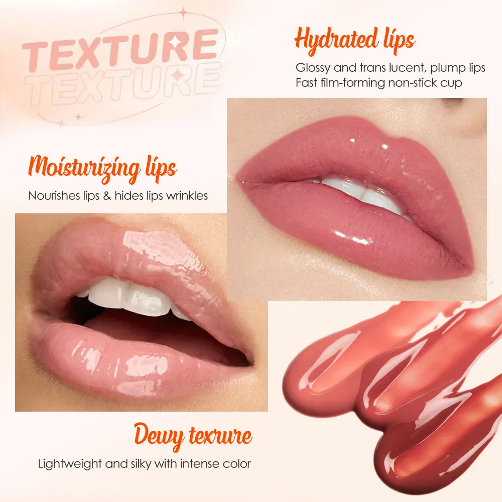 10Color Fruit Flavor Temperature Changing Lip Oil Set Hydrating Glossy Lip Gloss Brightening Water Light Lip Makeup Cosmetic Kit