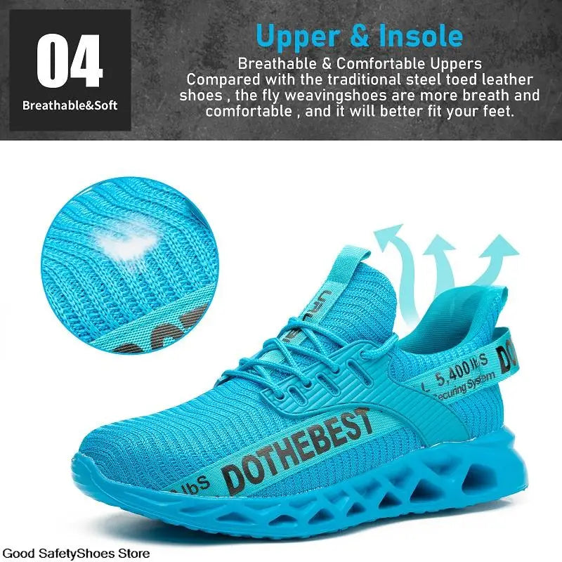 Safety Shoes Men For Work Sneakers Women'S Men Steel Toe Work Shoes Security Protective Shoes Lightweight Anti-Smash Anti-Puncture