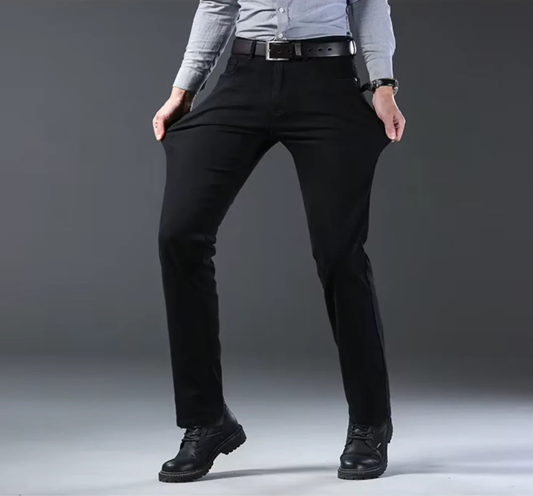 WTHINLEE Men's Straight Jeans - Stretch Denim Business Casual Pants