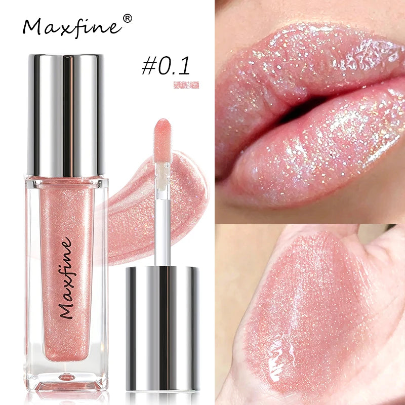 Shimmer Glitter Lip Gloss Transparent Diamond Sparkle Hydrating