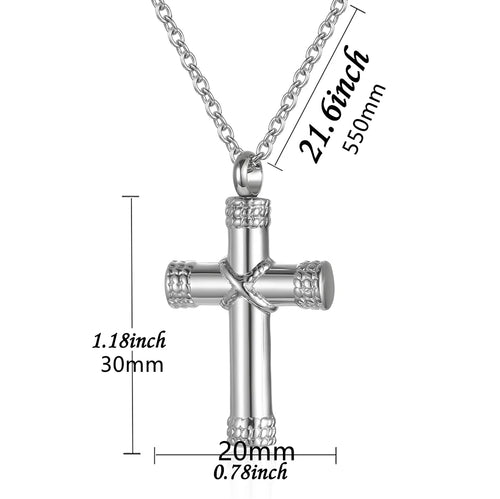Cremation Jewelry For Ashes Cross Pendant Stainless Steel Memorial Necklace Keepsake For Grieving Family