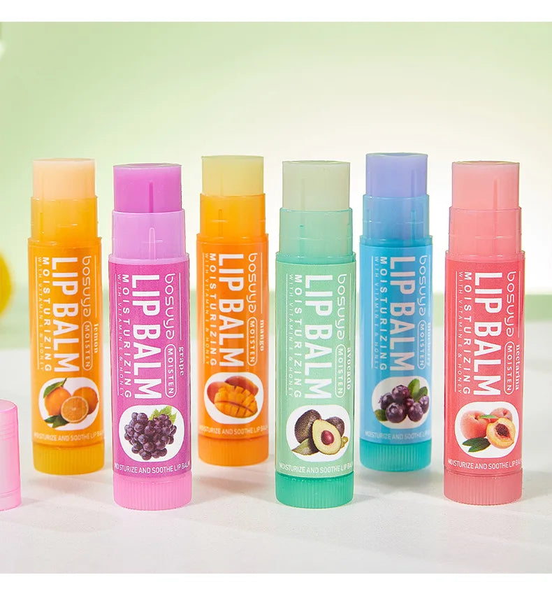 24Pcs Fruit Series Lip Balm Set Honey Grape Avocado Moisturizing Repair Anti-Cracked Non-sticky Lip Balm for Lips Skin Care