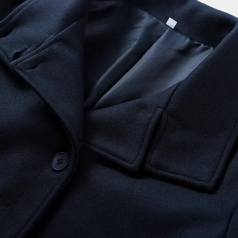 Stand Collar Women Winter Woolen Coat 2025 Spring Single Breasted Loose Female Long Sleeve Jacket Office Lady Street Short Coats