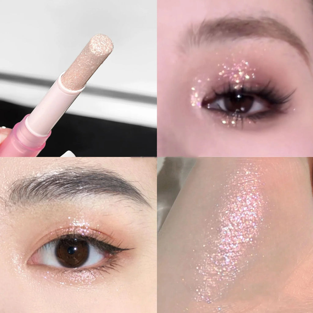Jelly Brightening Eye Shadow Stick - Shimmer Creamy Eye Crayon, Easy-Blend Long-Lasting With Twist-Up Applicator