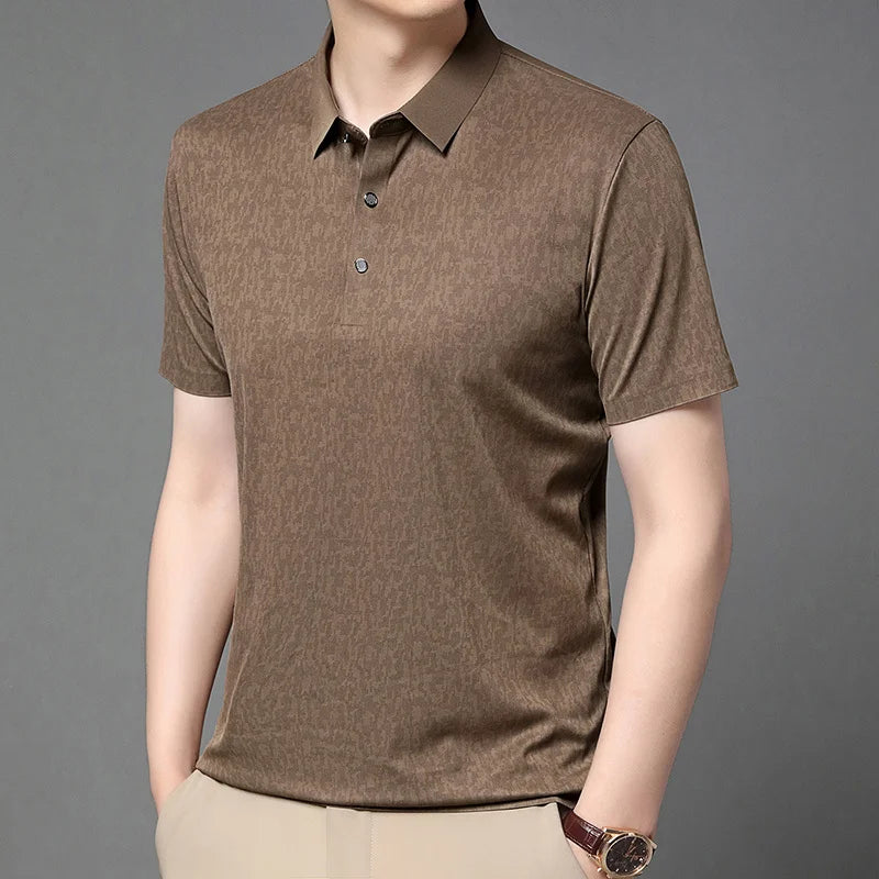 Wrinkle Resistant Woven Textured Male Shirt Full Button Placket Weekend Outdoor Walk Home Relax Errands Outfit