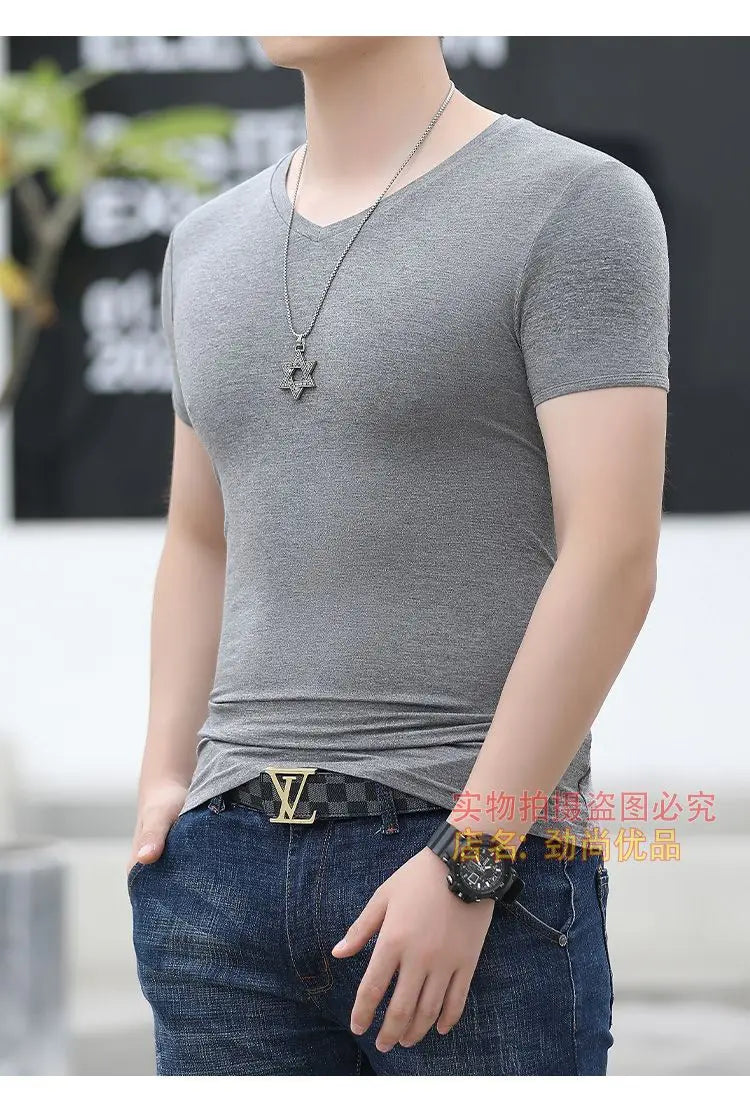 New Arrival:Fashion Men's Top Oversized 6XL T-Shirt for Men's Clothing Soft Breathable Modal Slim Sport Casual WearTank Tops man