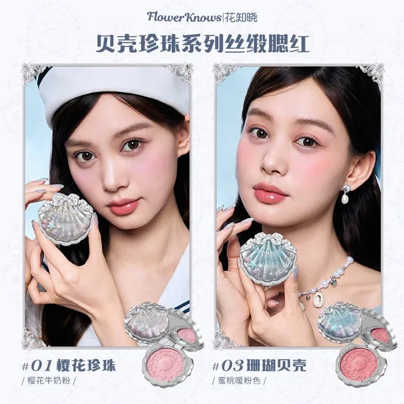 Flower Knows Shells Pearl Eyeshadow Essence Lip Honey Blush Cheek Makeup Front 11 pieces set