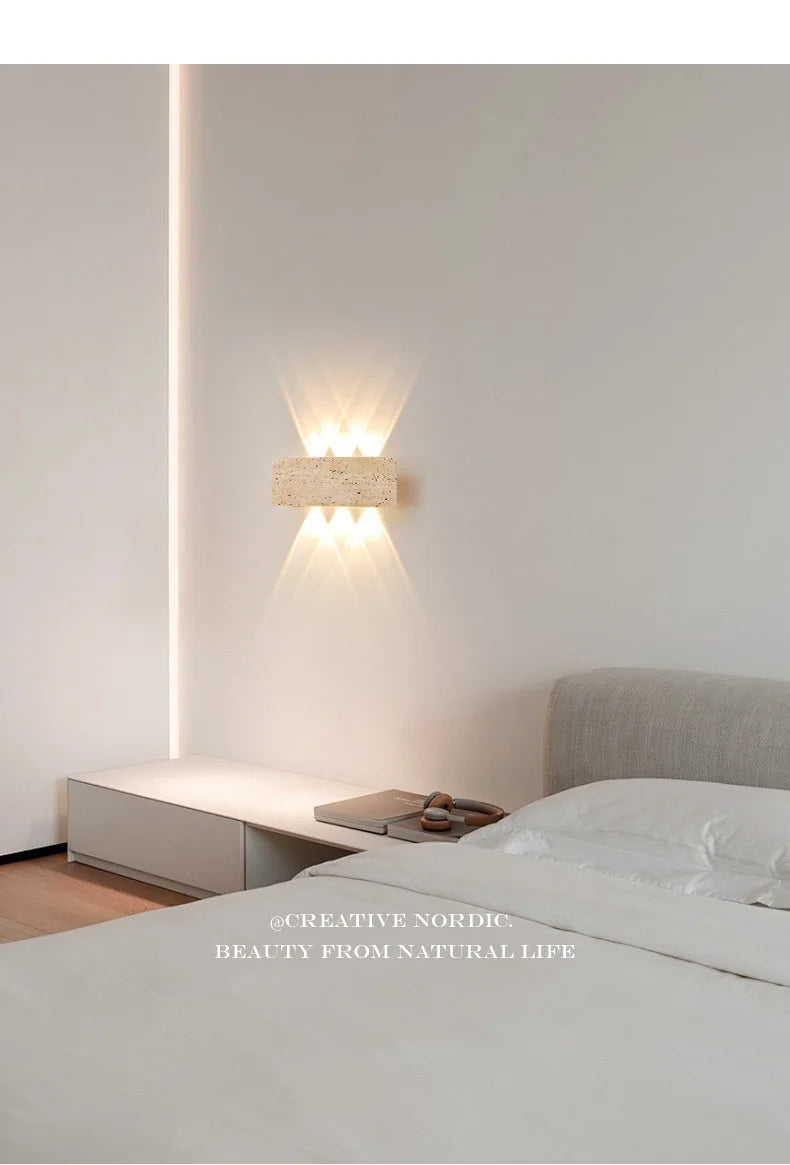 Wabi-sabi LED Wall Lamp Garden Light Stone IP65 Outdoor Waterproof Bedside Retro Sconces Lighting Fixture Home Decoration Indoor