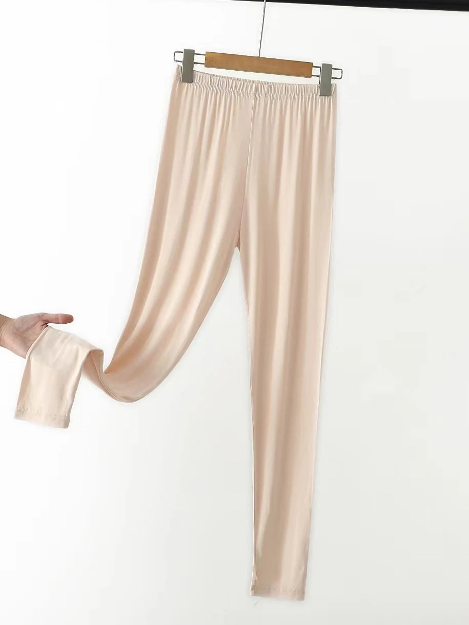 Women's High-Waist Modal Leggings - Stretchy Knit Trousers