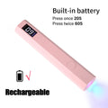 Lámpara de uñas LED UV con soporte, luz UV de mano con pantalla LCD para uñas de gel, secador de uñas USB recargable para curado rápido