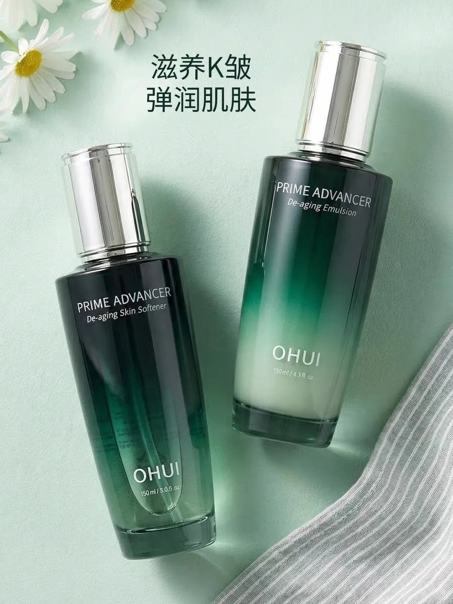 Korean Cosmetics 100% Genuine Product Original Ohui Flight Attendant Prime Advance Green Bottle De-aging Special Set