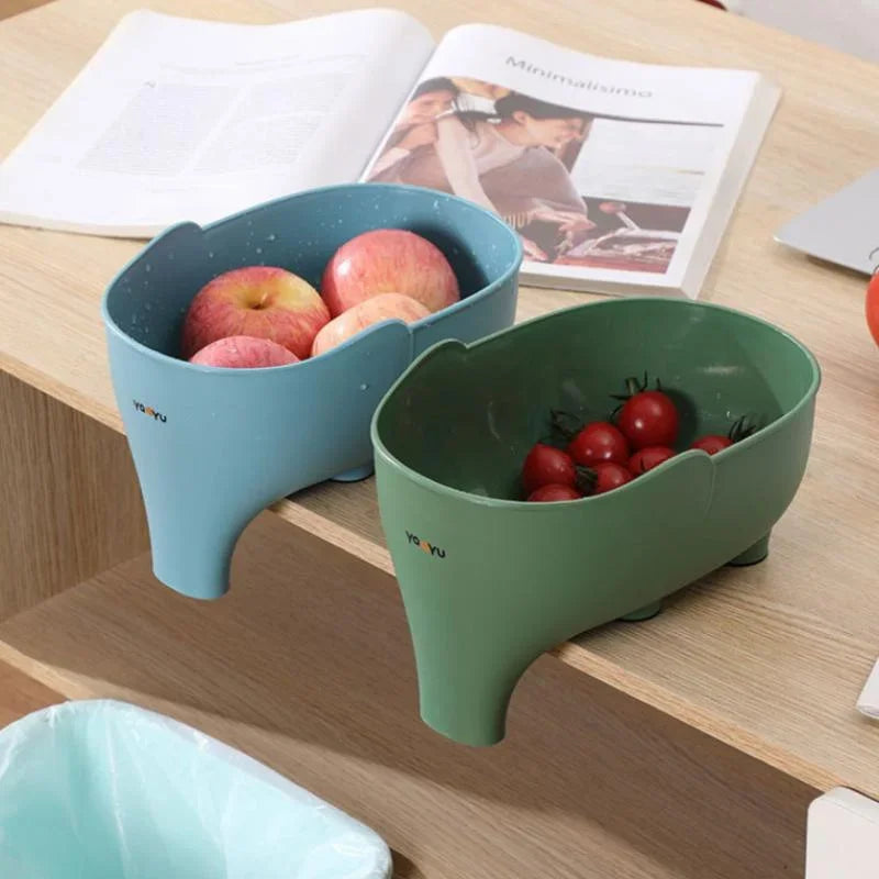 Filtro de canasta para desagüe de fregadero de cocina, filtro de residuos en forma de elefante, cestas colgantes para verduras, escurridor de lavado, estante de almacenamiento
