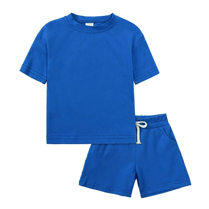 Kids Tales Unisex Toddler Summer Clothing Set - Cotton T-Shirt & Shorts