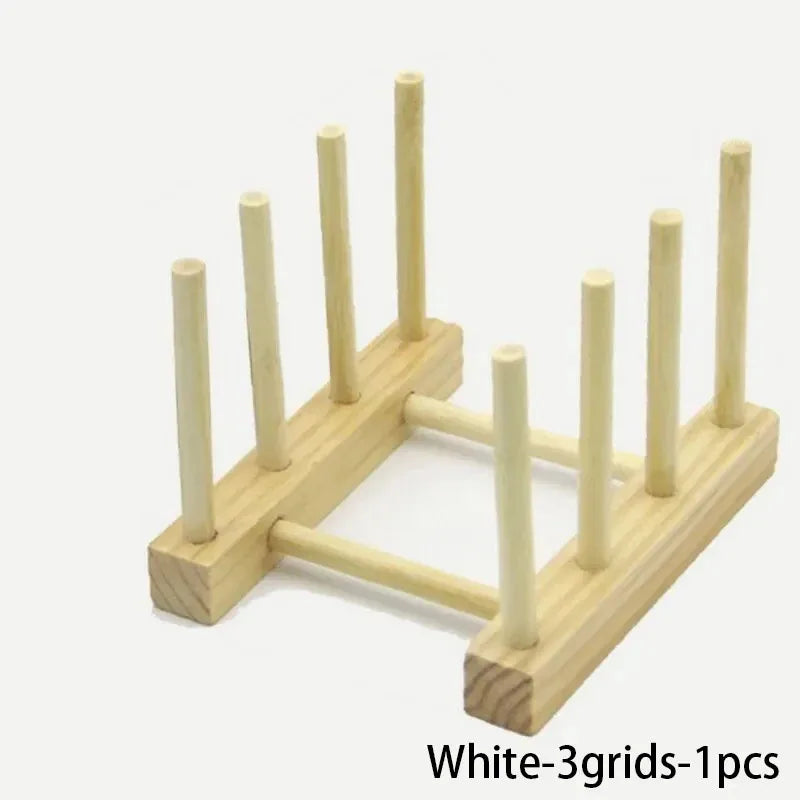 Organizador de almacenamiento de cocina, escurridor de vajilla multifuncional, estante de secado de platos de madera, accesorios de cocina