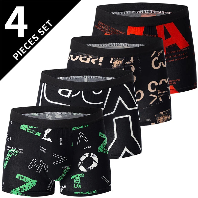Men's Printed Swim Trunk Plus Size Comfort Waist European American Size For Big And Tall Men