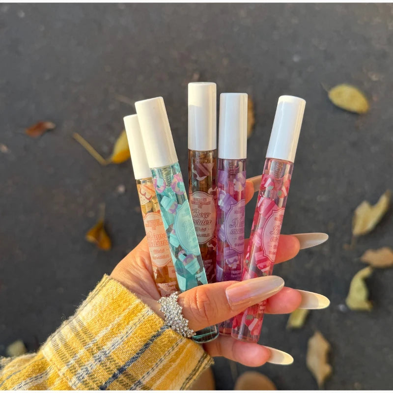 5pcs Gourmand Perfum Set Long Lasting Sweet Vanilla Cake Scent Mini Portable Fragrance Spray Set For Women