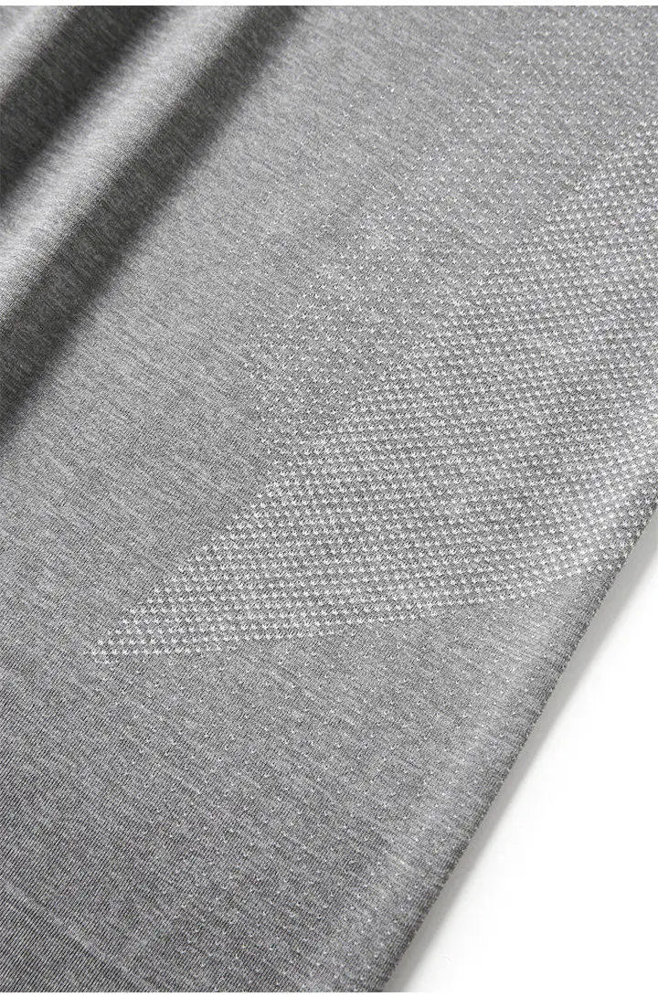 Leavo Johnson Men's Seamless Knitted Summer T-Shirt Quick Dry Mesh Sporty Short Sleeve round Neck Geometric Pattern Polyester