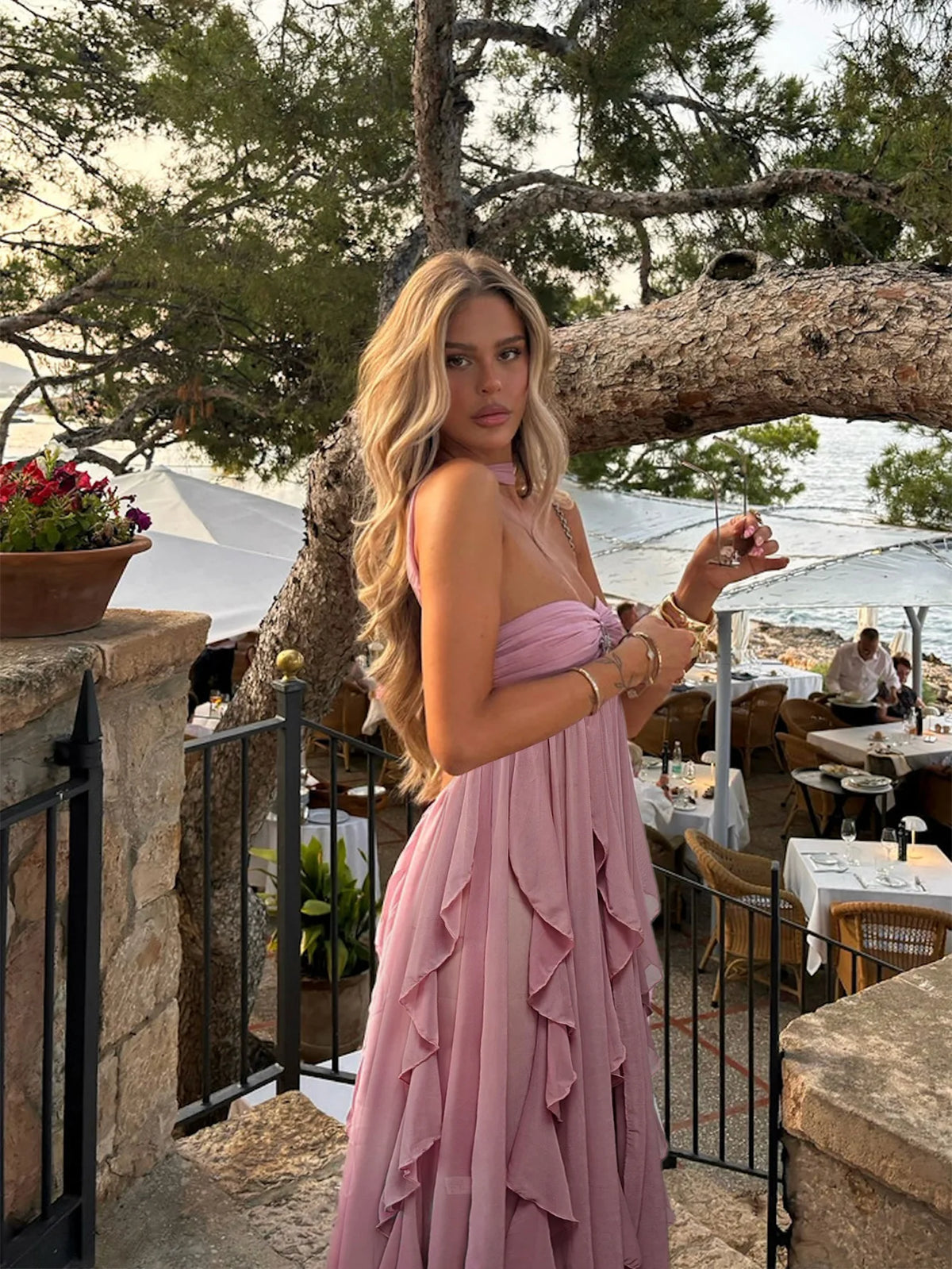 Sexy Backless Long Dress Fashionable Strapless Gown Elegant Atmosphere Perfect for Date Party Banquet Daily Wear Milk Silk