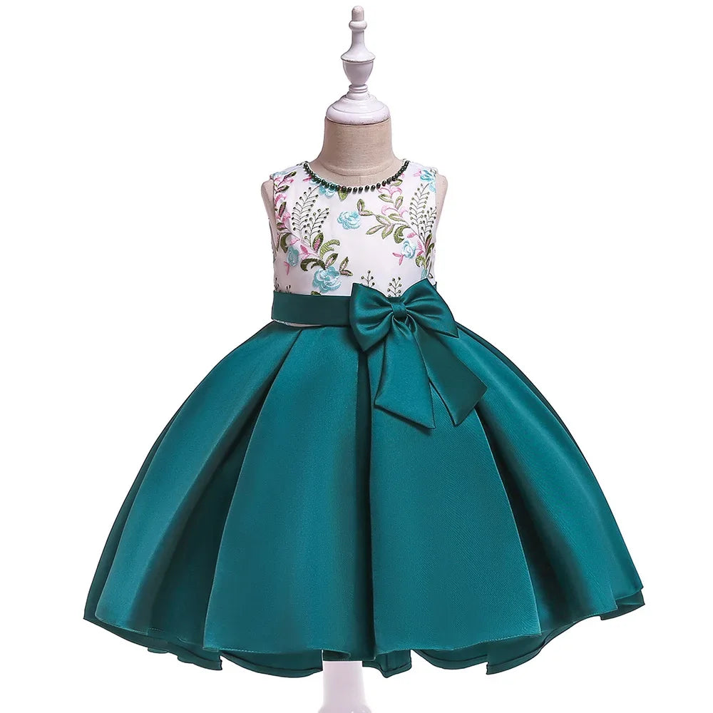 Summer Flower Girls Dress Princess Wedding Party Dresses Children Kids Prom Gown Vestidos Baby Christmas Children Clothing
