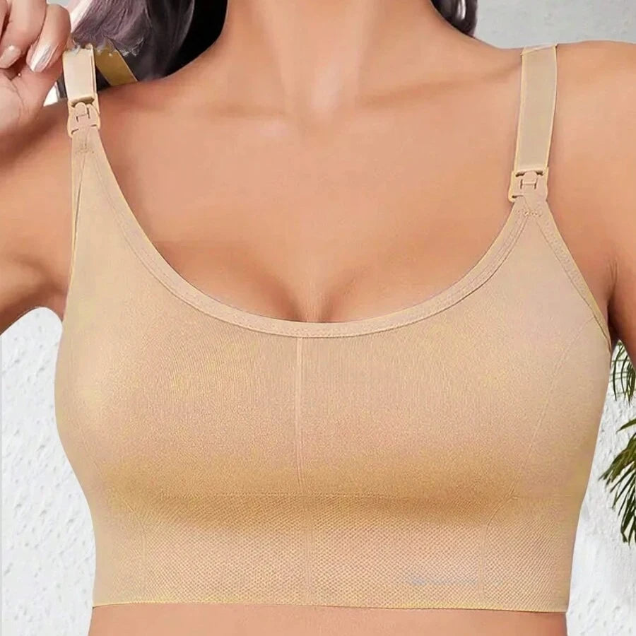 Seamless Nursing Bra for Women – Wirefree Push Up Anti-Drop, One-Piece Maternity Breastfeeding Bra, Pregnancy Comfort