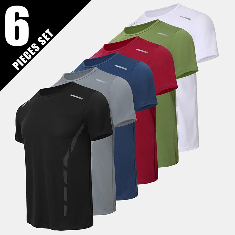 Men's Quick-Dry Sports T-Shirt - Breathable Fitness Undershirt 4/6 Pcs