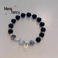 Natural Black Obsidian Black Hair Crystal Milky Way Bracelet Exquisite High-Grade Fashion Jewelry Sexy Young Girls Holiday Gifts