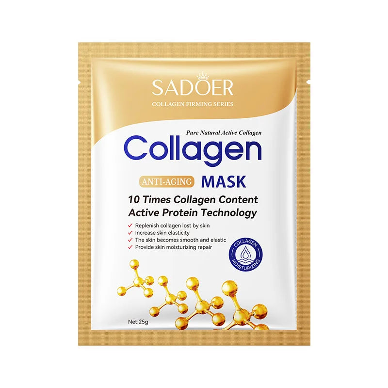10pcs Korean Collagen Anti-Wrinkle Facial Mask - Moisturizing Anti-Aging