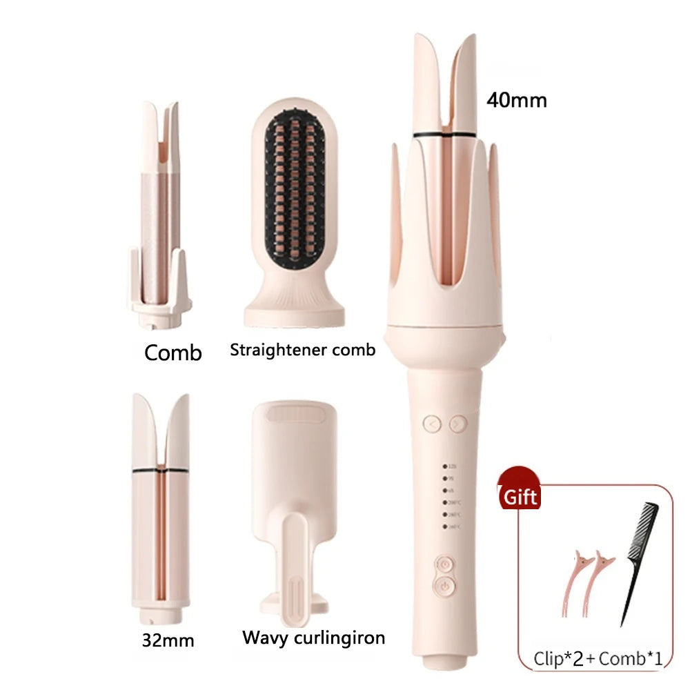 Auto Curling Iron Professional 3 Speed Rotary Hair Curler Ceramic Heated Styling Wand with Negative Ion Hair Care Styling Tools