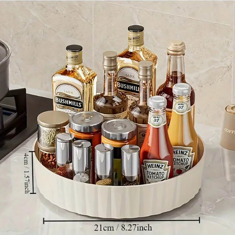 360° Rotating Spice Rack Organizer - 21x4cm Countertop Storage Box