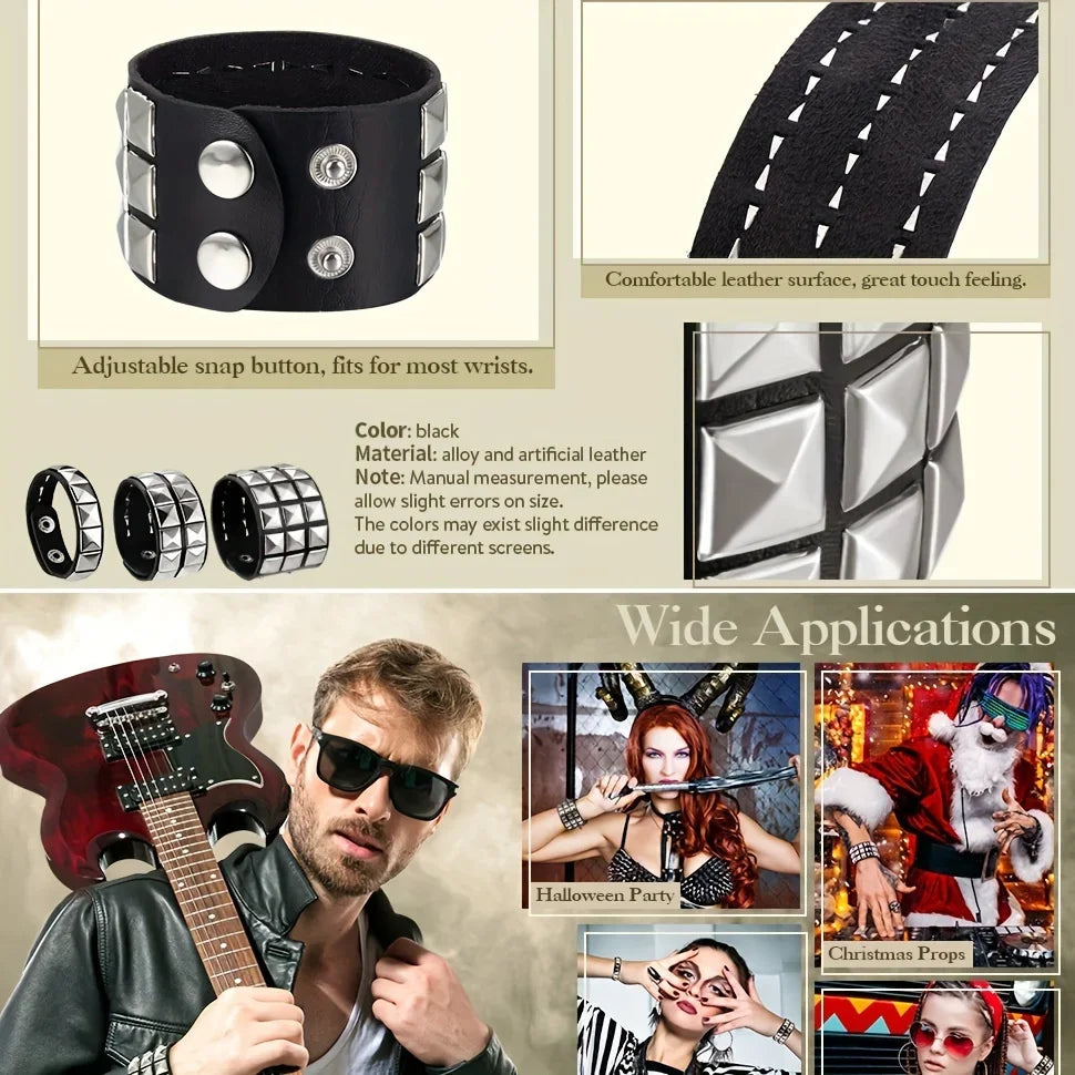 New Punk Hip-Hop Gothic Nail Bracelet Rivets Casual Couple Bracelet Party New Year's Christmas Valentine's Day Birthday Gift