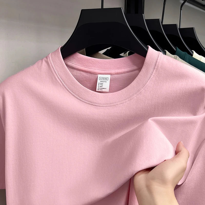 Men's 100% Cotton Short Sleeve T-Shirt - Casual Solid Color O-Neck