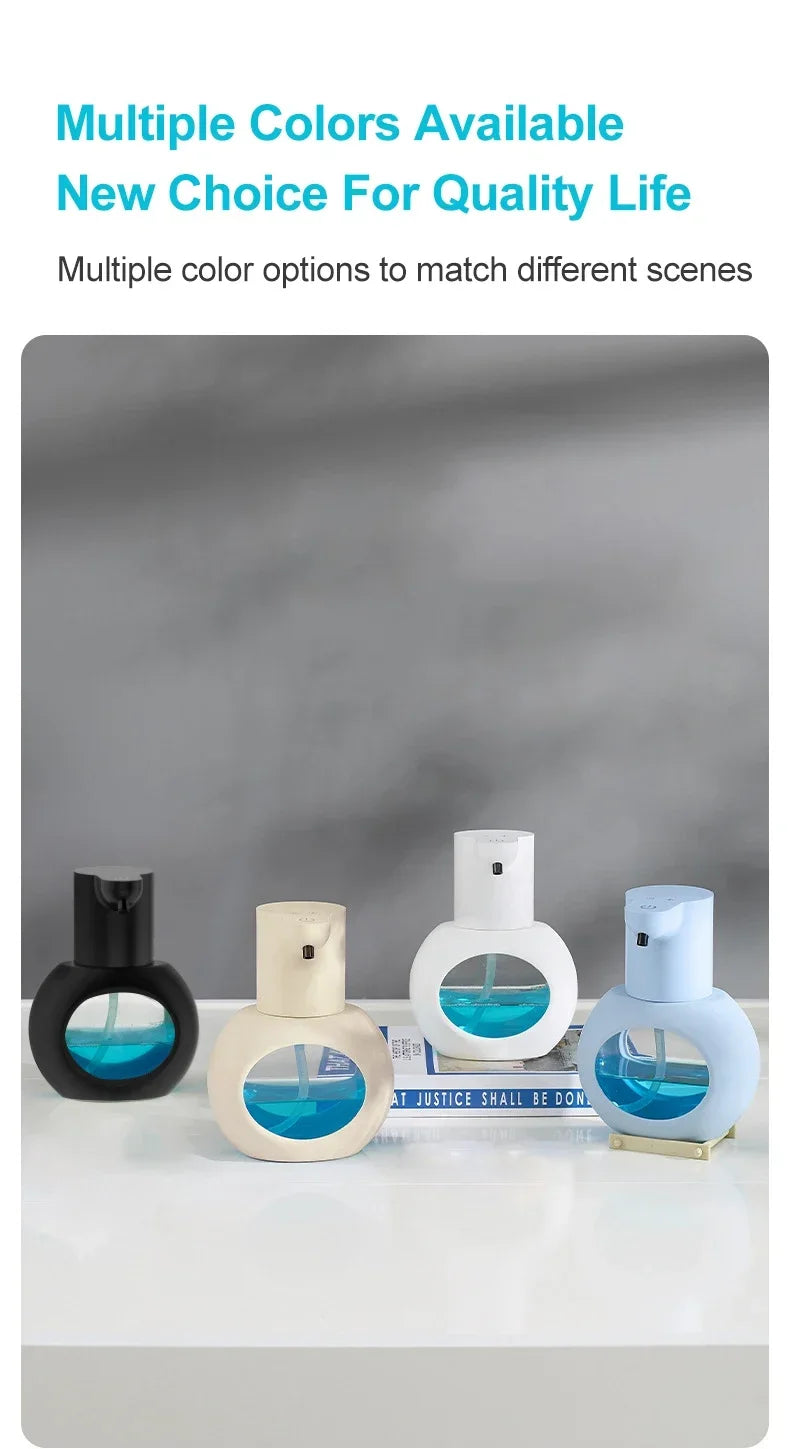Dispensador automático de jabón 2025 de 420 ml, dispensador de espuma, sensor táctil, dispositivo de lavado de manos con carga USB, montado en la pared