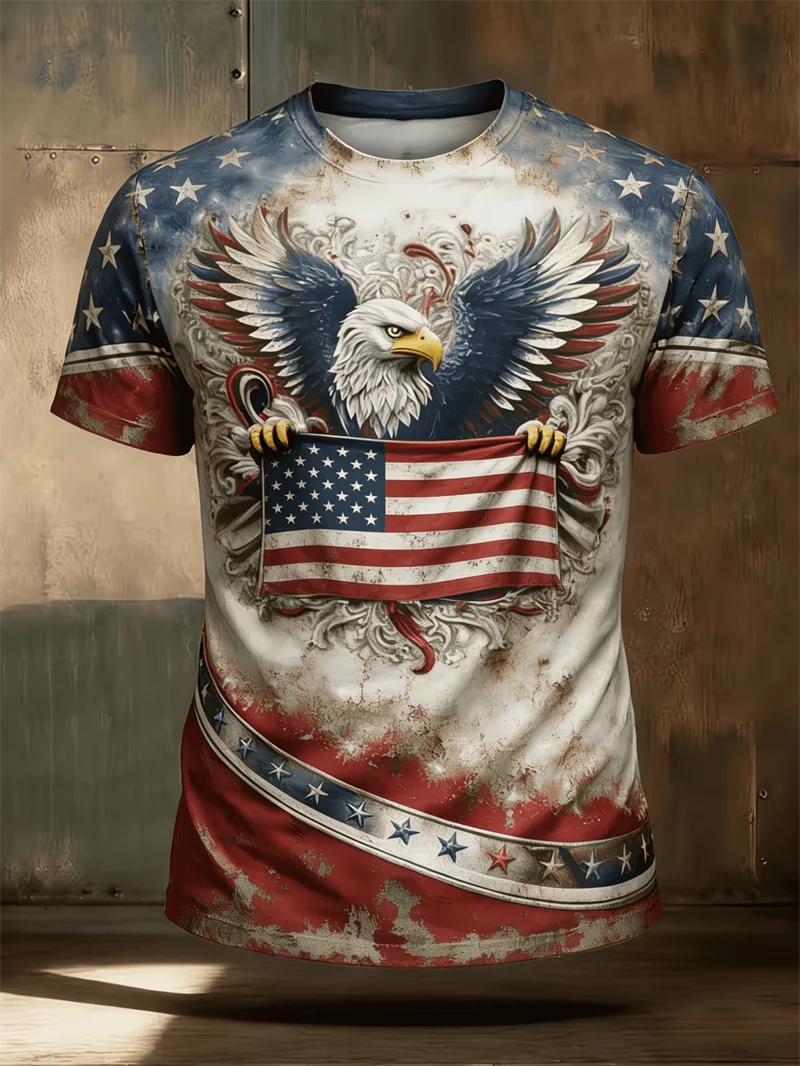 Patriotic American Flag Print T-Shirt - Unisex God Bless The USA