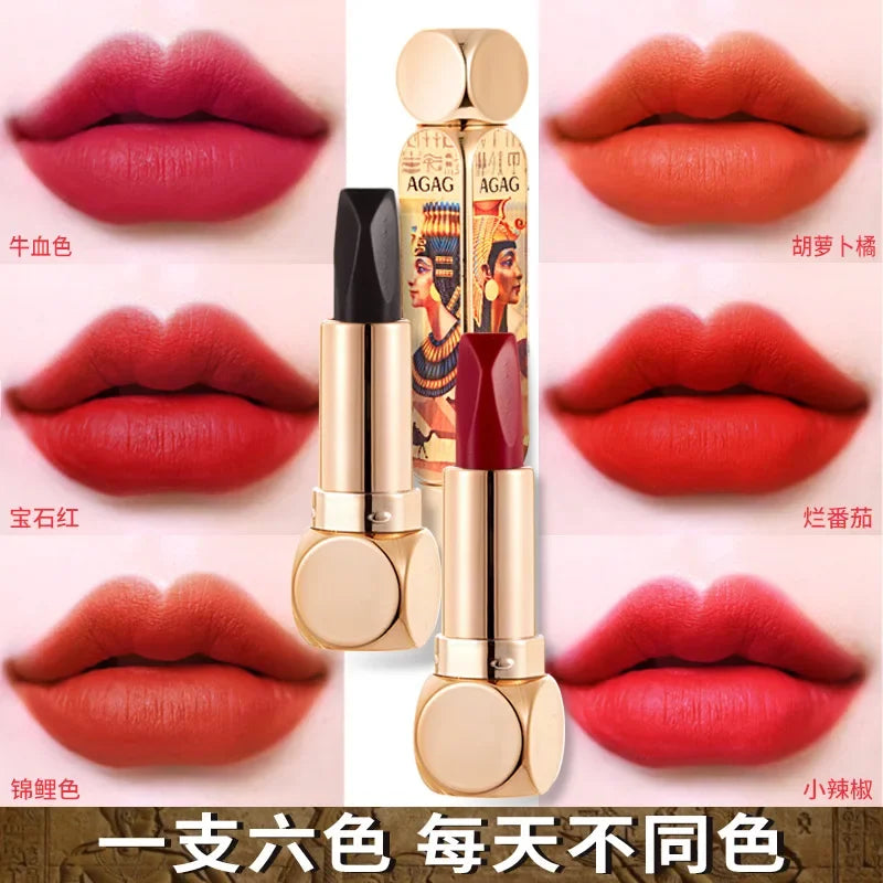 AGAG 6-Color Double Tube Matte Lipstick - Long-Lasting Lipstick