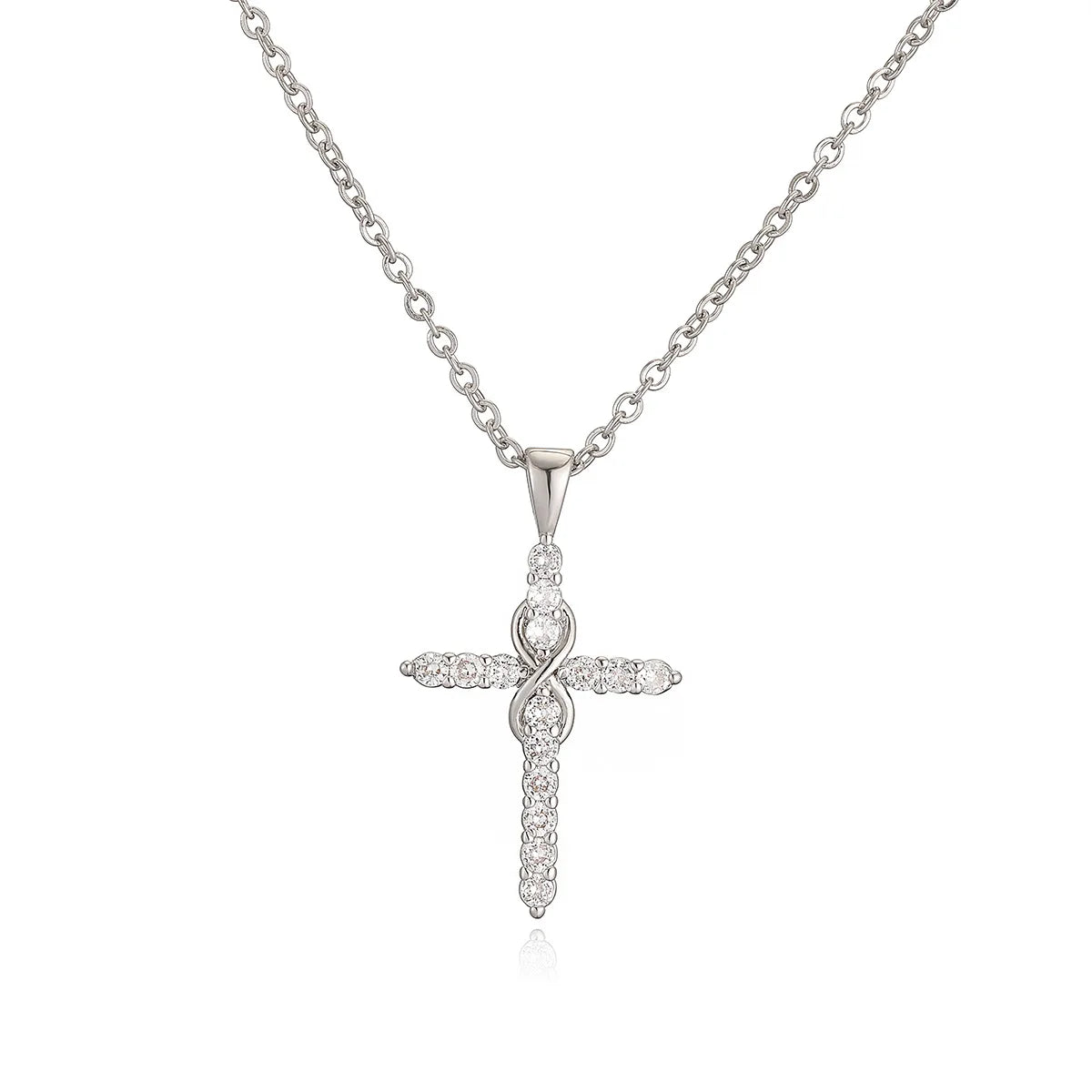 Zircon Jesus Jewelry For Women'S Copper Cross Pendant Necklace Fashion High Quality Acc Gold Silver