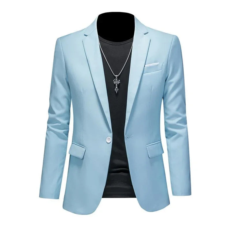 Boutique Fashion Mens Blazer Solid Color Premium High End Suit Jacket For Men Groom Wedding